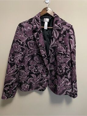 Emma James Black and Lilac Paisley Blazer Women’s 18